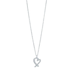 Loving Heart Pendant Necklace White Gold