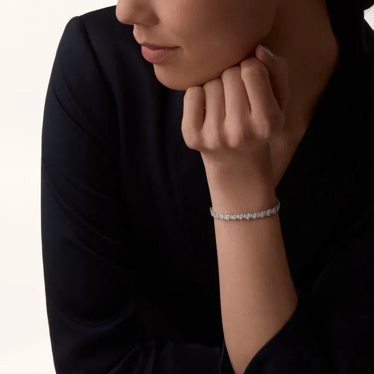 Reflection Bracelet White Gold Vermeil Diamond Mix