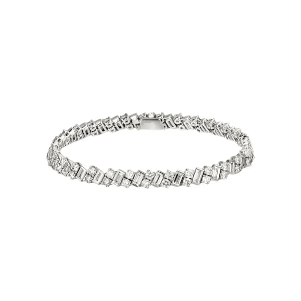 Reflection Bracelet White Gold Vermeil Diamond Mix