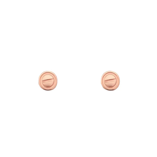 Screw Motif Stud Earrings in Rose Gold Vermeil