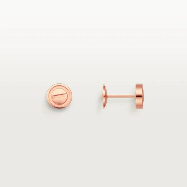Screw Motif Stud Earrings in Rose Gold Vermeil