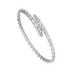 Serpent Viper Bracelet White Gold Vermeil Sleek Diamond Detail