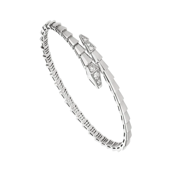 Serpent Viper Bracelet White Gold Vermeil Sleek Diamond Detail