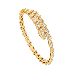 Serpent Viper Bracelet Yellow Gold Vermeil Full Pave Design