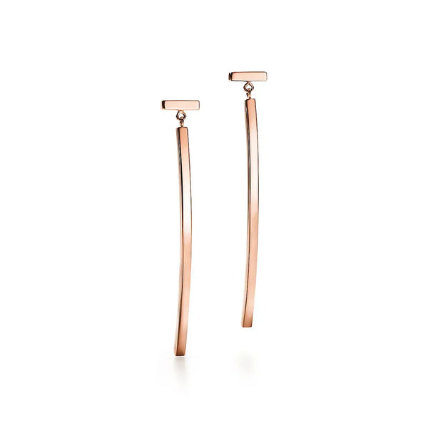 T Bar Rose Gold Earrings