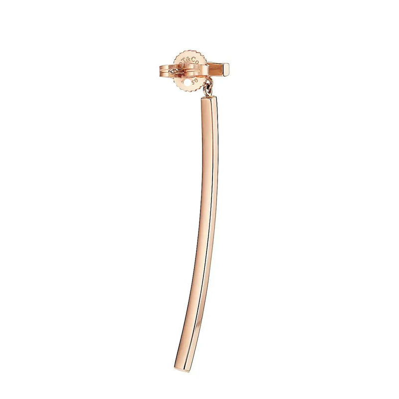 T Bar Rose Gold With Diamonds Earrings