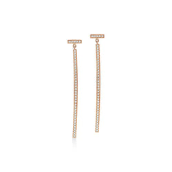 T Bar Rose Gold With Diamonds Earrings