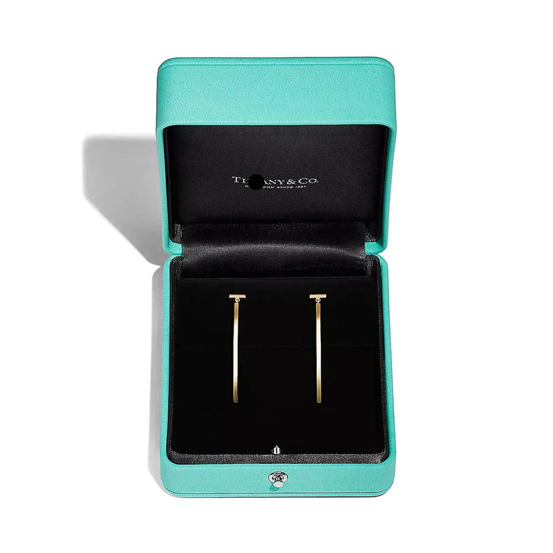 T Bar Yellow Gold Earrings