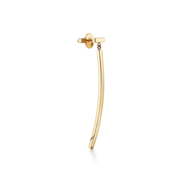 T Bar Yellow Gold Earrings
