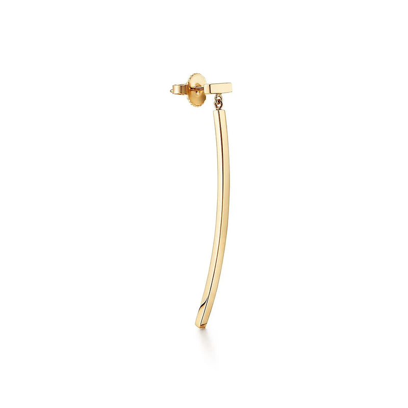 T Bar Yellow Gold Earrings