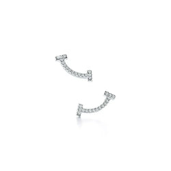 T Smile White Gold With Diamonds Earrings