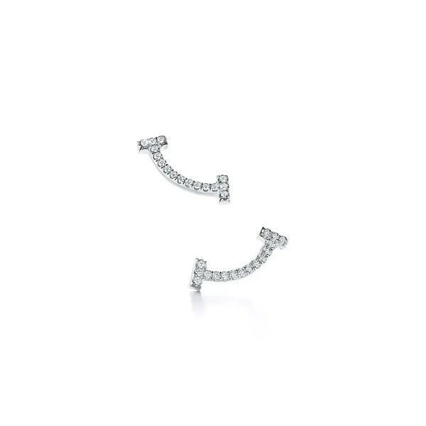 T Smile White Gold With Diamonds Earrings