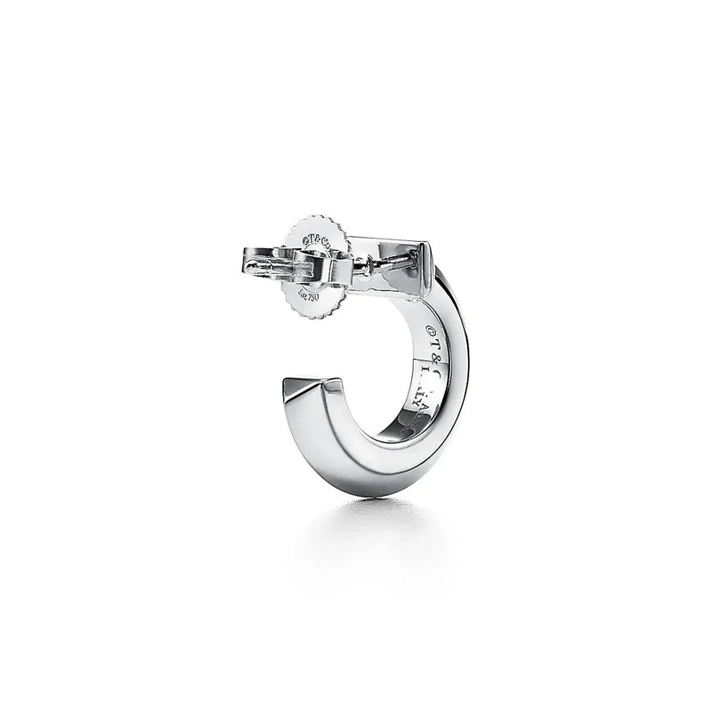 T1 Extra Small White Gold Earrings