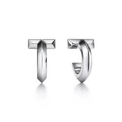 T1 Extra Small White Gold Earrings
