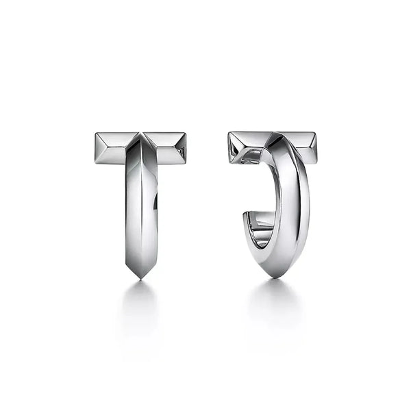T1 Extra Small White Gold Earrings
