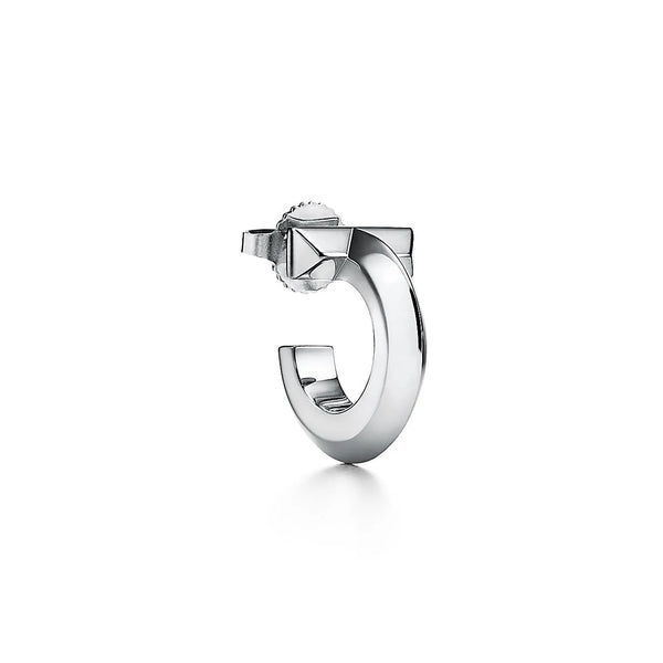 T1 Extra Small White Gold Earrings