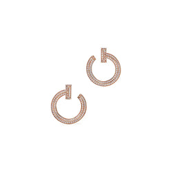 T1 Open Rose Gold With Diamonds Earrings