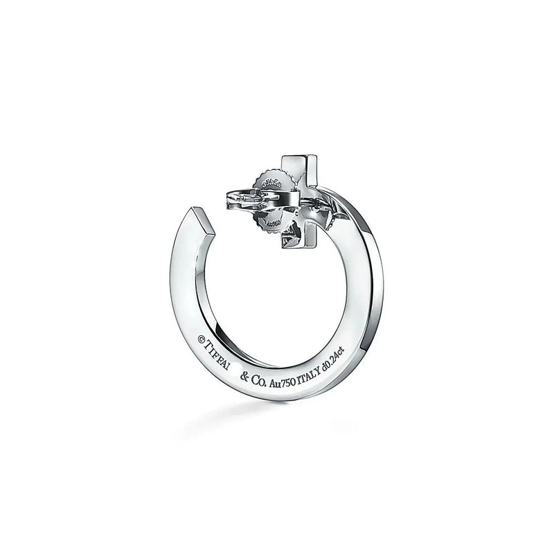T1 Open White Gold With Diamonds Earrings