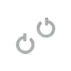 T1 Open White Gold With Diamonds Earrings