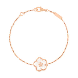 Lucky Spring Bracelet Plum Blossom Rose Gold White Mother of Pearl