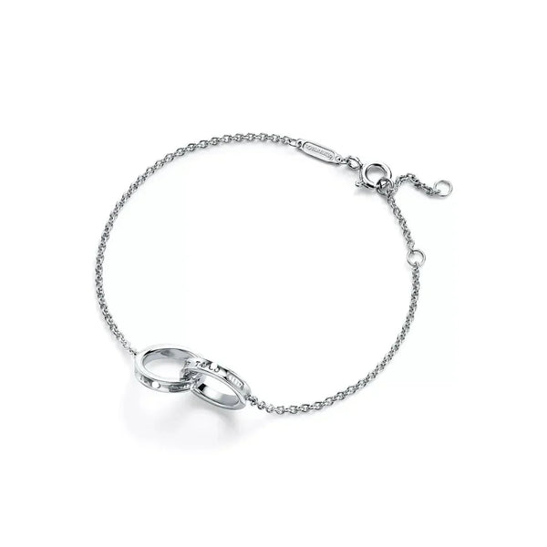 1837 Interlocking Circles Chain Bracelet White Gold
