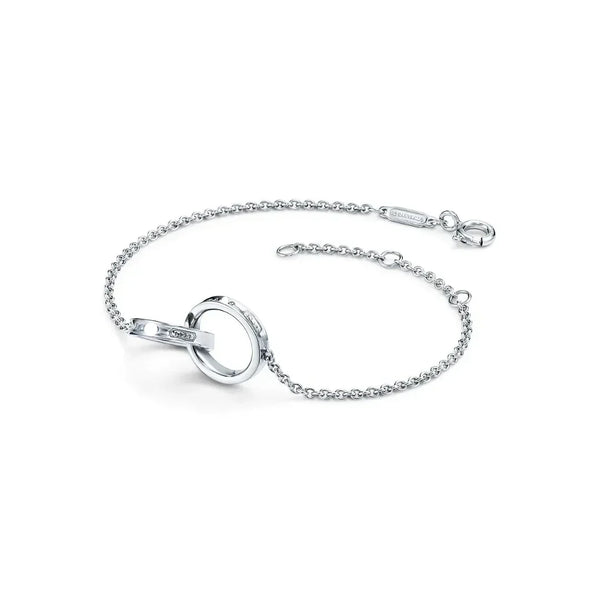 1837 Interlocking Circles Chain Bracelet White Gold