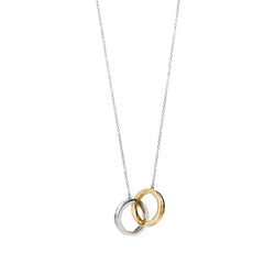 Interlocking Circles Necklace Sterling Silver & Gold Vermeil