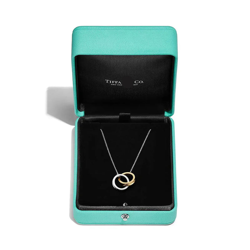 Interlocking Circles Necklace Sterling Silver & Gold Vermeil