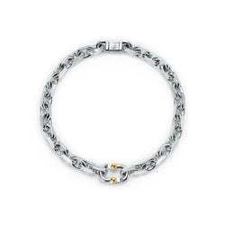 1837 Makers Narrow Chain Bracelet in White and 18k Gold