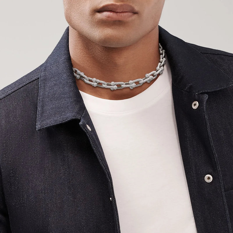 HardWear Graduated Link Necklace Full Diamonds