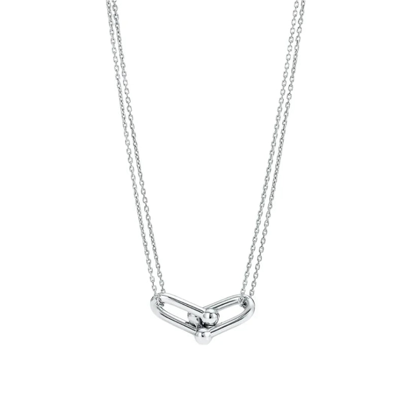 HardWear Large Double Link Pendant in White Gold