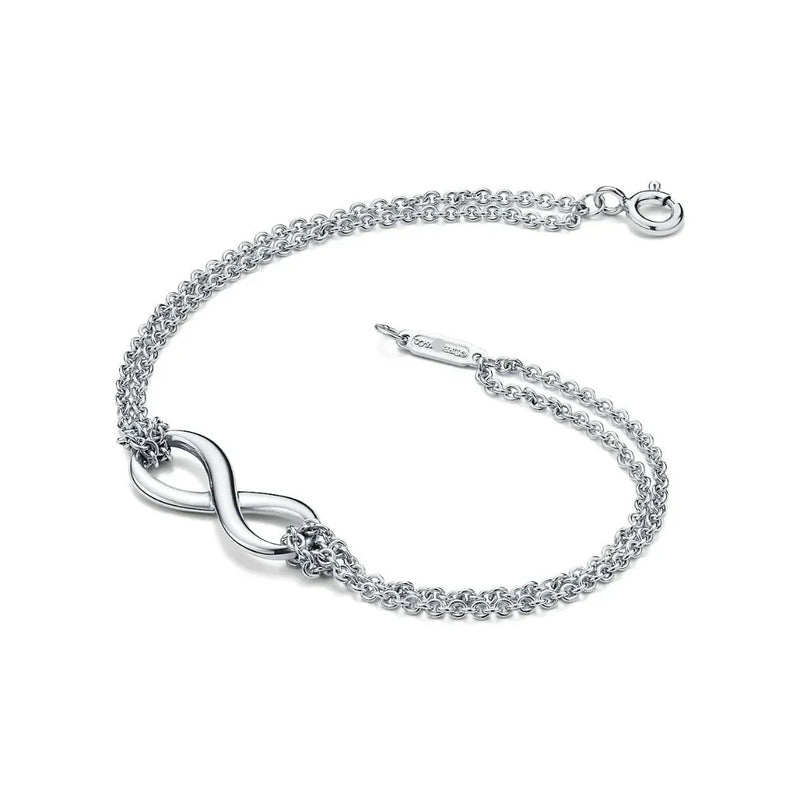 Infinity Bracelet in White Gold