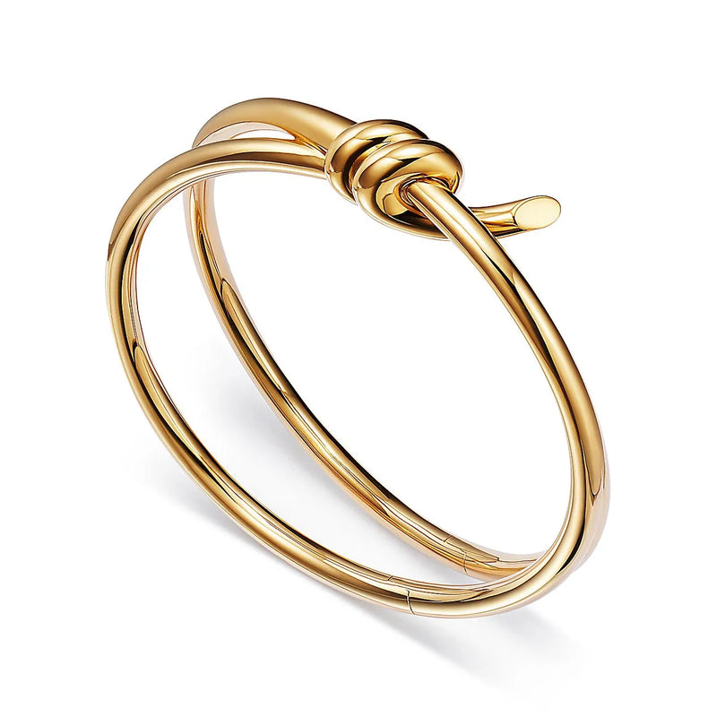Bracelets Knot Double Row Hinged Yellow Gold