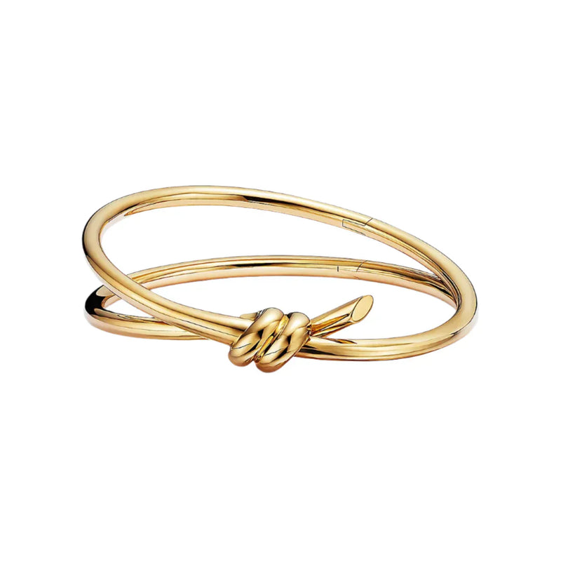 Bracelets Knot Double Row Hinged Yellow Gold