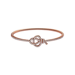 Knot Hinged Bracelet Rose Gold Full Diamonds