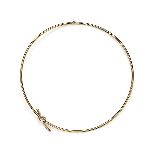 Knot Collar Necklace Yellow Gold with Diamonds