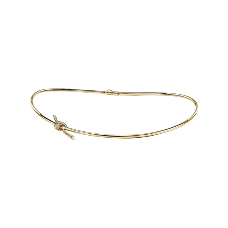 Knot Collar Necklace Yellow Gold with Diamonds