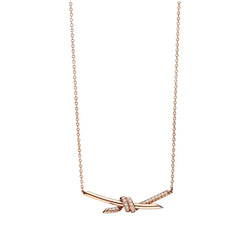 Knot Pendant in Rose Gold with Diamonds