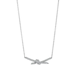 Knot Pavé Pendant Necklace White Gold Full Diamonds