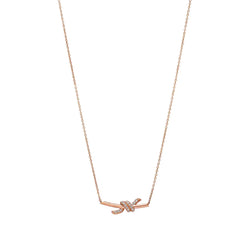 Knot Small Pendant in Rose Gold with Diamonds