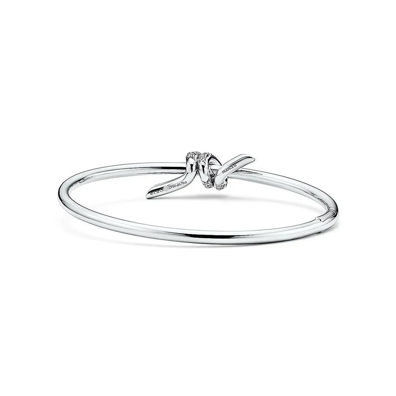 Knot Wire Bracelets White Gold with Diamonds