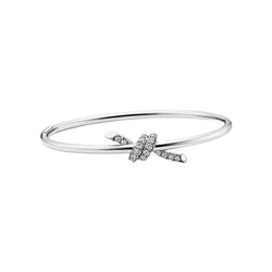 Knot Wire Bracelets White Gold with Diamonds