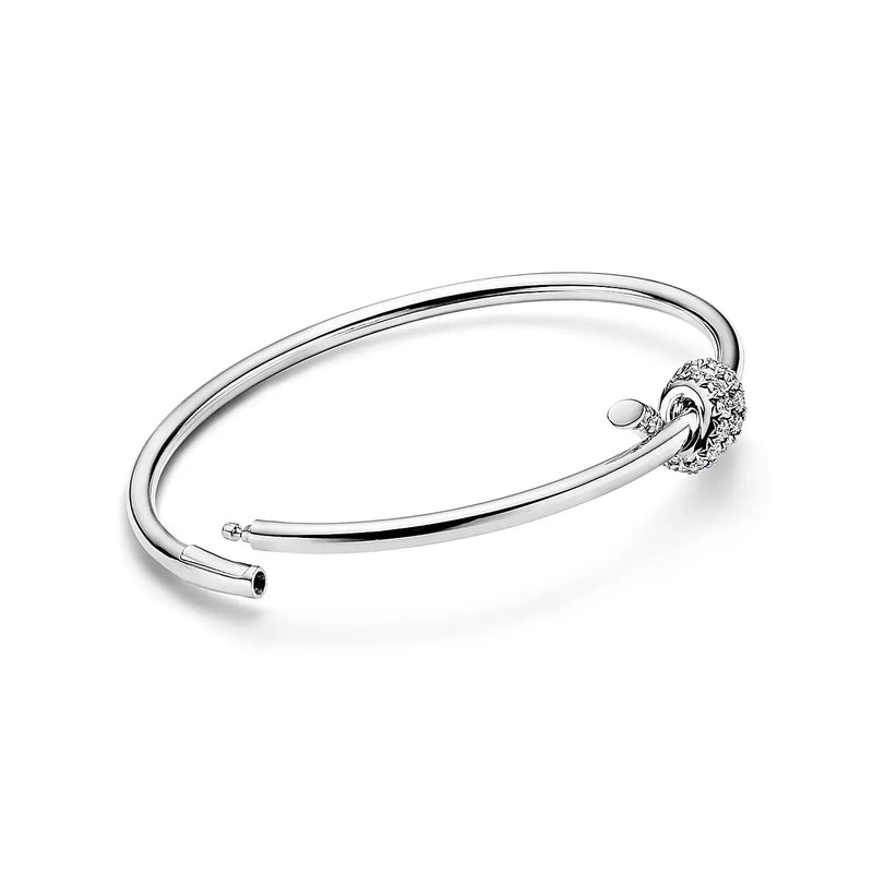Knot Wire Bracelets White Gold with Diamonds