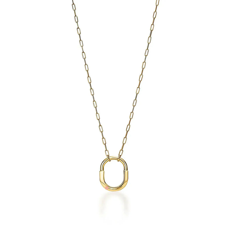 Lock Pendant Necklace in Yellow Gold