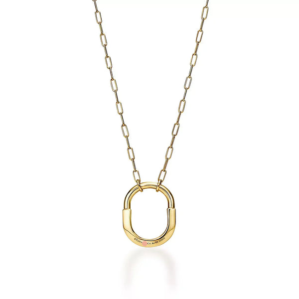 Lock Pendant Necklace in Yellow Gold