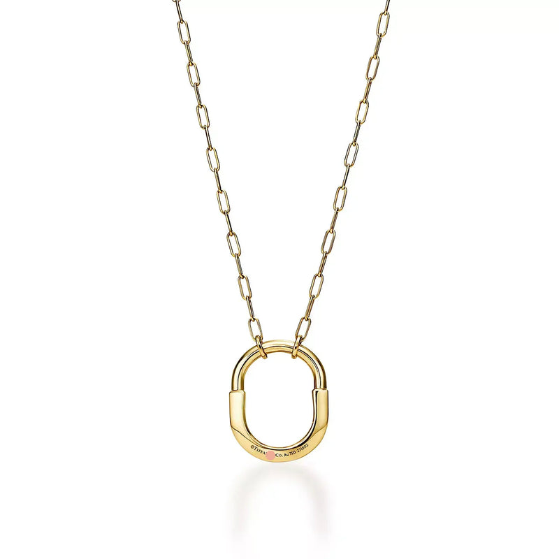 Lock Pendant Necklace in Yellow Gold