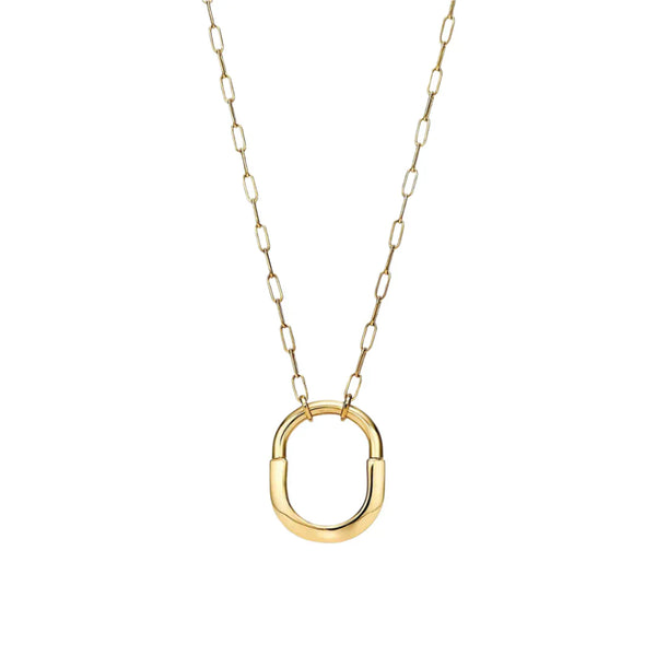 Lock Pendant Necklace in Yellow Gold