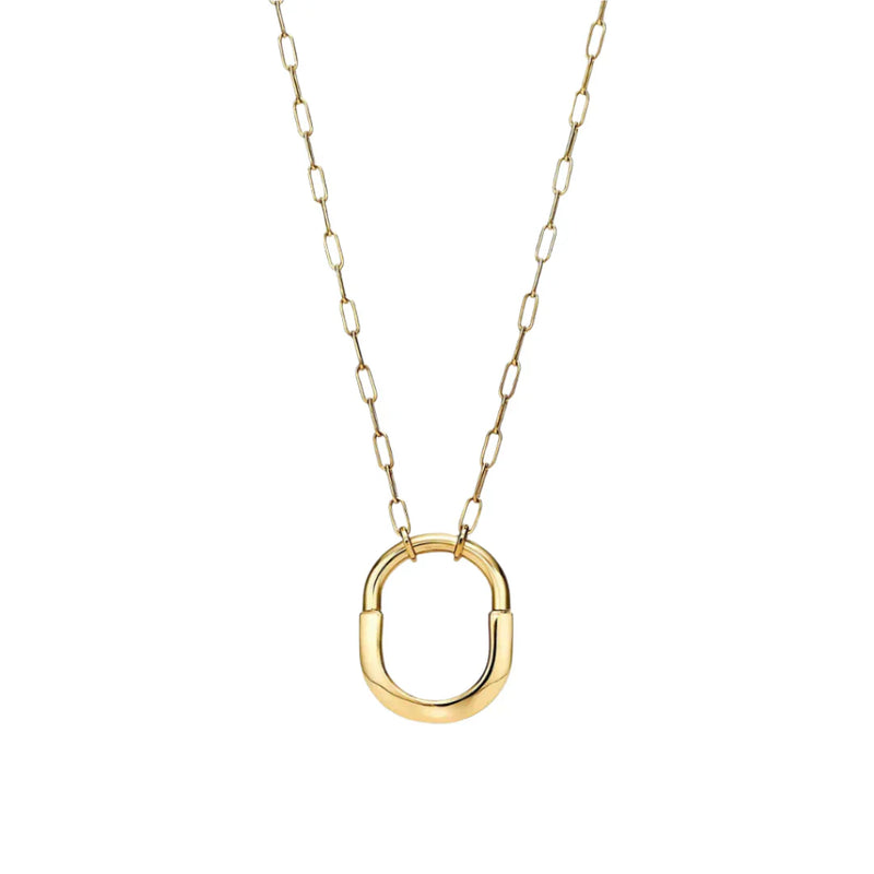 Lock Pendant Necklace in Yellow Gold
