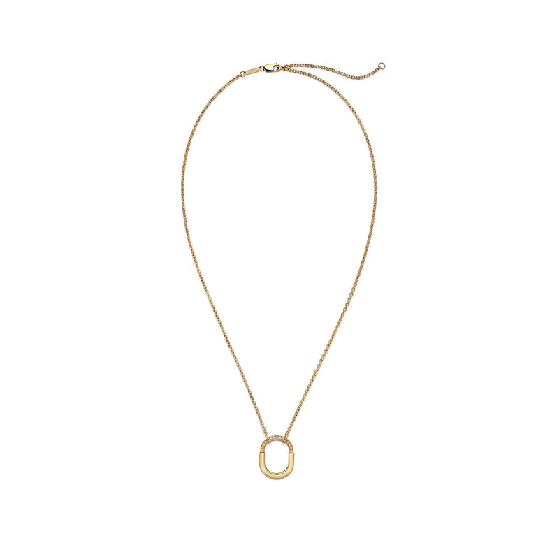Lock Small Pendant in Yellow Gold with Diamonds