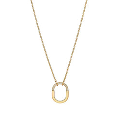 Lock Small Pendant in Yellow Gold with Diamonds